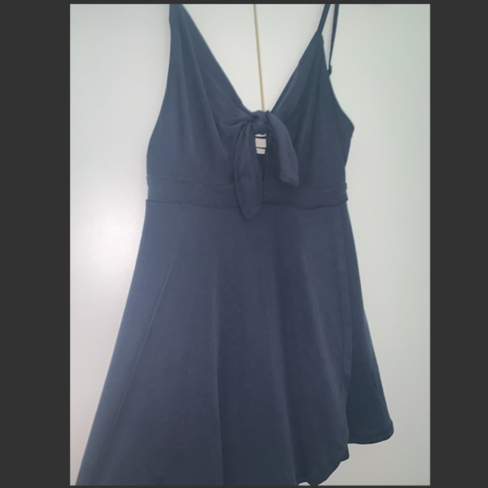 UO Navy/Blue Alix Tie-front Dress XS